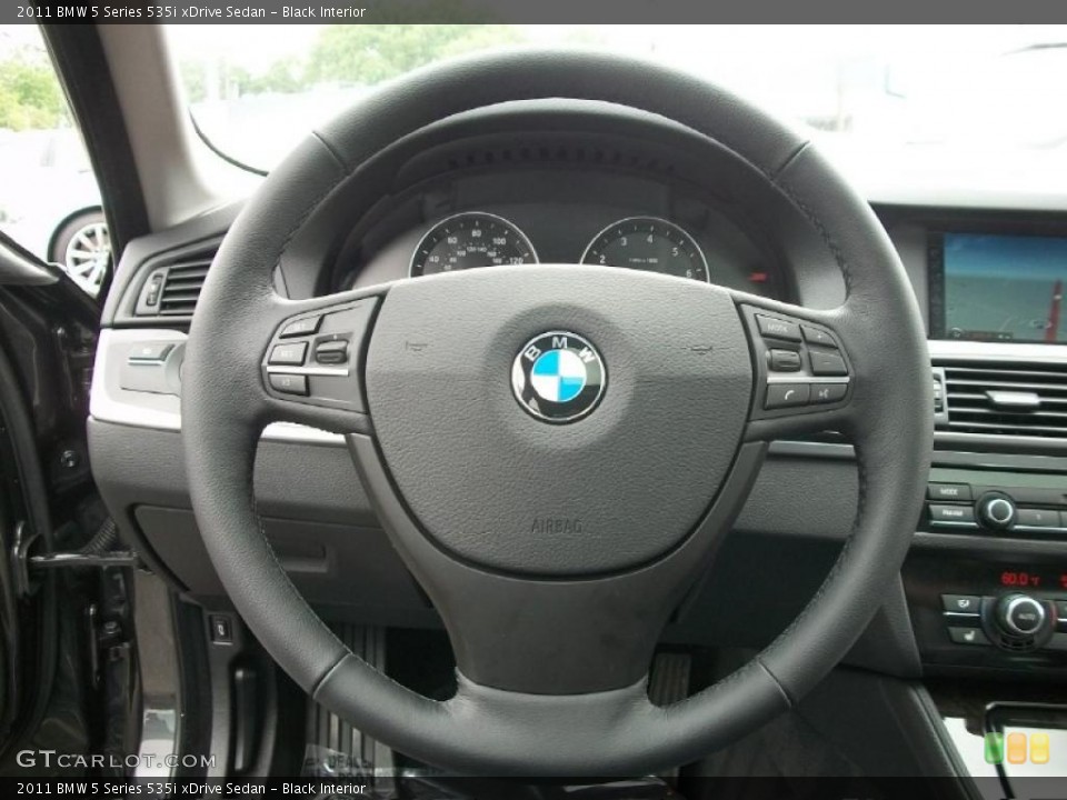 Black Interior Steering Wheel for the 2011 BMW 5 Series 535i xDrive Sedan #49779896