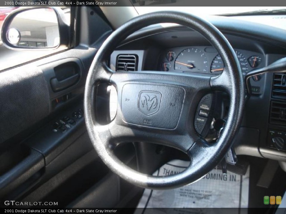 Dark Slate Gray Interior Steering Wheel for the 2001 Dodge Dakota SLT Club Cab 4x4 #49781873