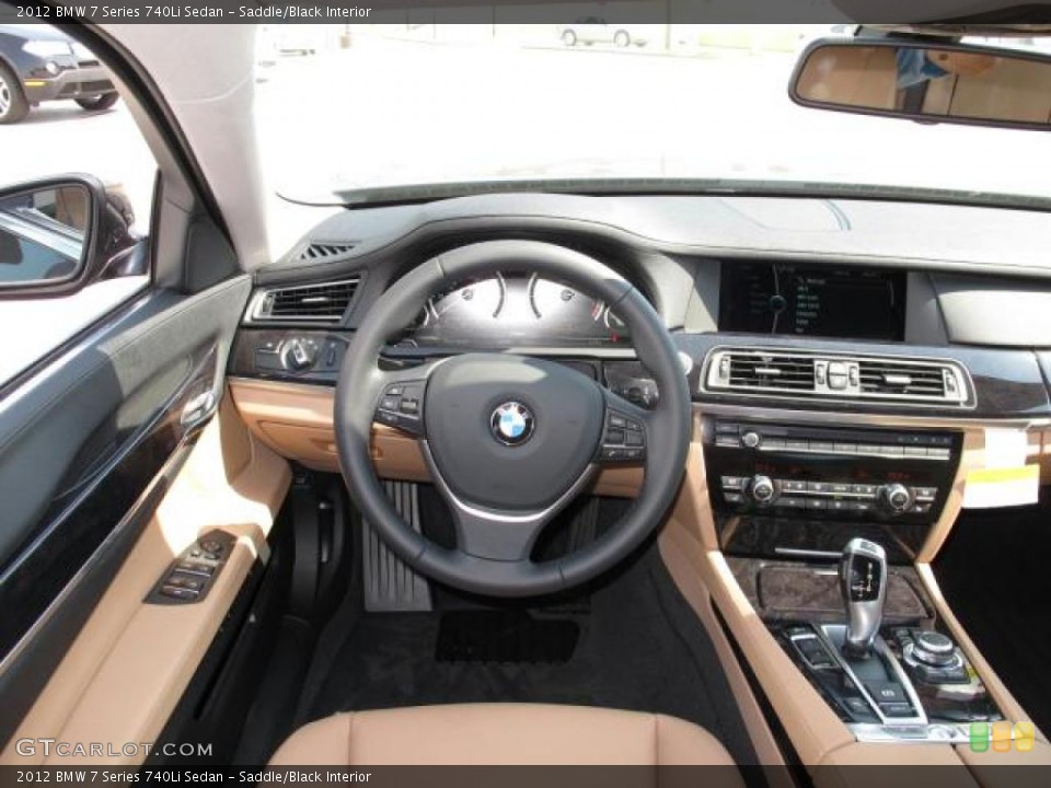 Saddle/Black Interior Dashboard for the 2012 BMW 7 Series 740Li Sedan #49785191