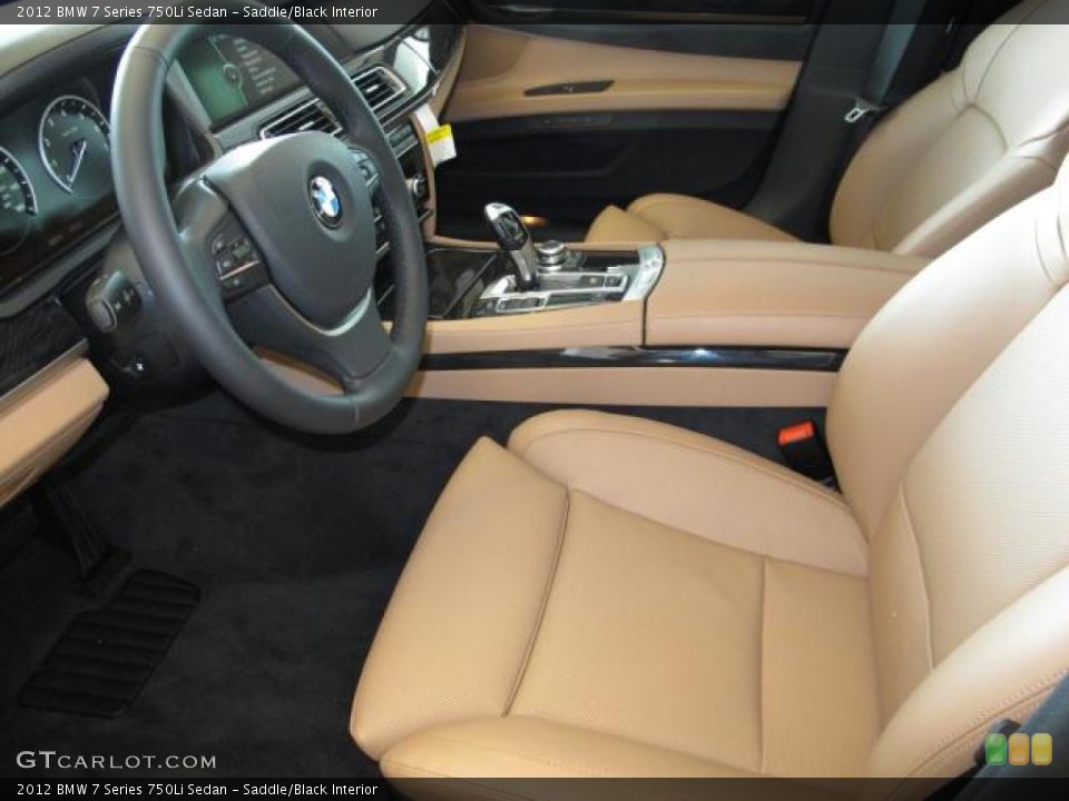 Saddle/Black Interior Photo for the 2012 BMW 7 Series 750Li Sedan #49785362