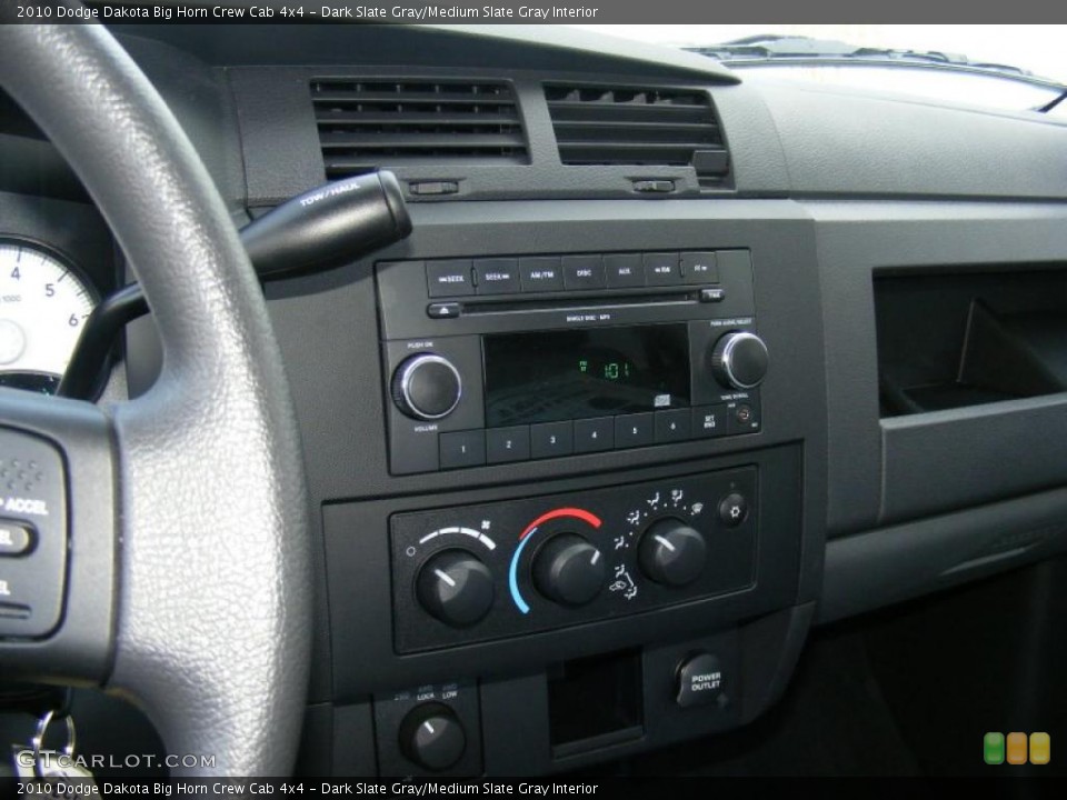 Dark Slate Gray/Medium Slate Gray Interior Controls for the 2010 Dodge Dakota Big Horn Crew Cab 4x4 #49786025
