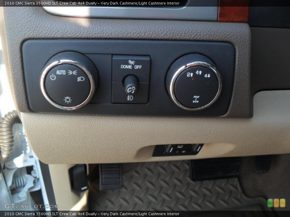 Very Dark Cashmere/Light Cashmere Interior Controls for the 2010 GMC Sierra 3500HD SLT Crew Cab 4x4 Dually #49793063