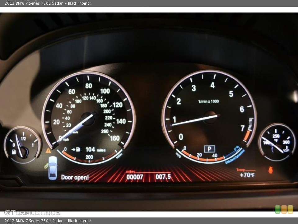 Black Interior Gauges for the 2012 BMW 7 Series 750Li Sedan #49800405