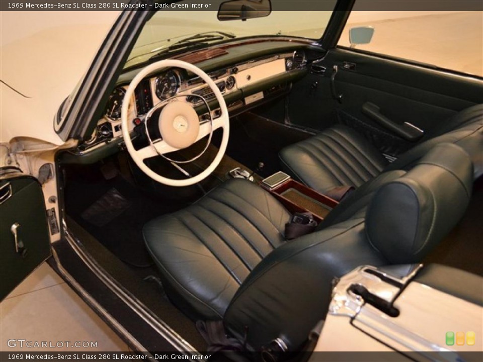 Dark Green Interior Photo for the 1969 Mercedes-Benz SL Class 280 SL Roadster #49800438