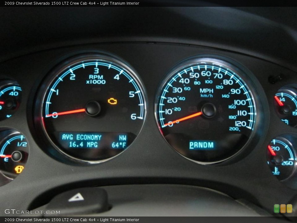 Light Titanium Interior Gauges for the 2009 Chevrolet Silverado 1500 LTZ Crew Cab 4x4 #49803096