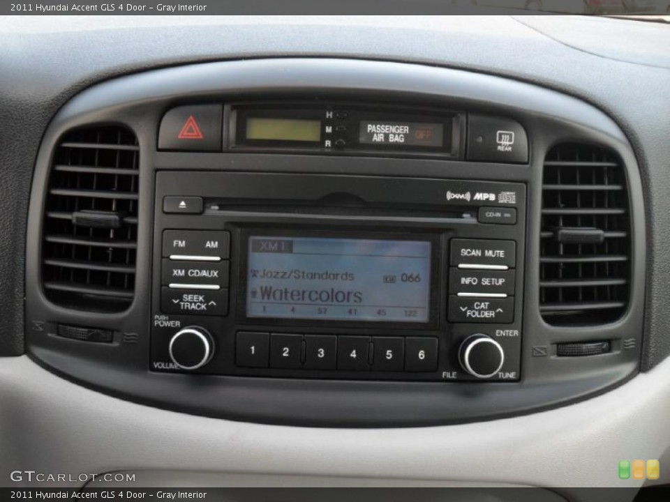 Gray Interior Controls for the 2011 Hyundai Accent GLS 4 Door #49810710