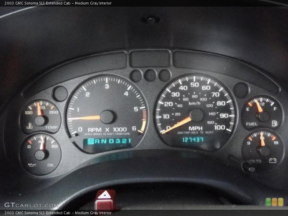 Medium Gray Interior Gauges for the 2003 GMC Sonoma SLS Extended Cab #49814031
