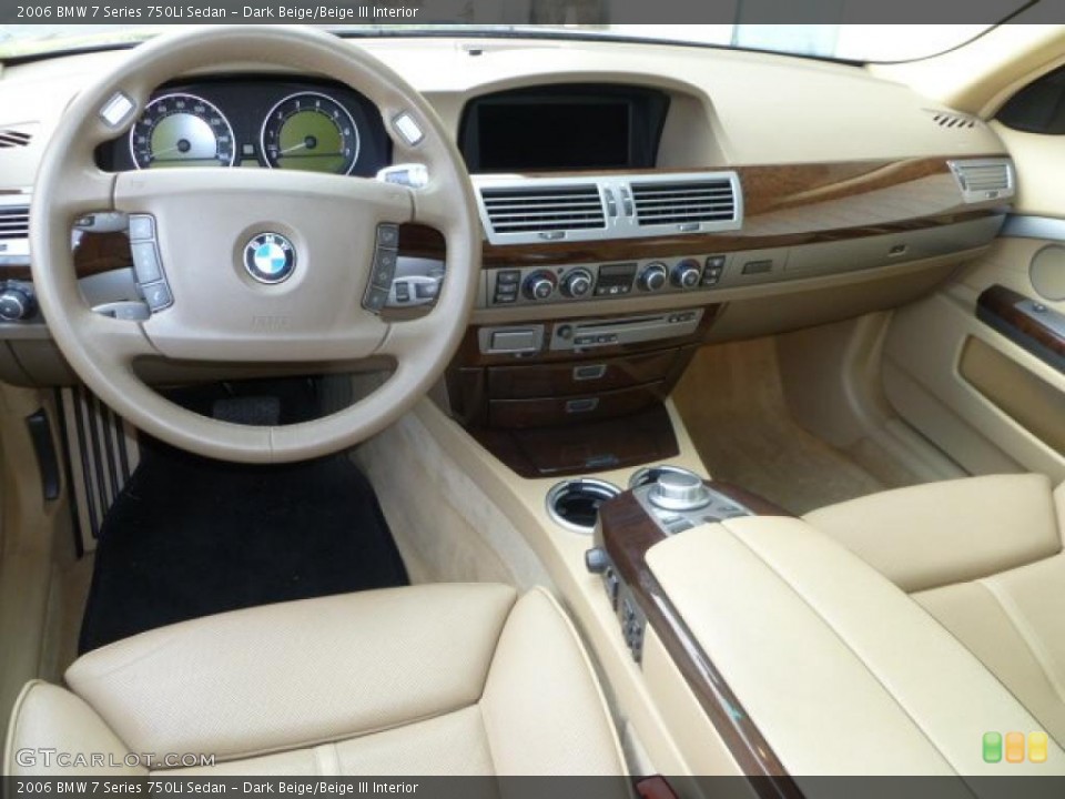 Dark Beige/Beige III Interior Dashboard for the 2006 BMW 7 Series 750Li Sedan #49814070