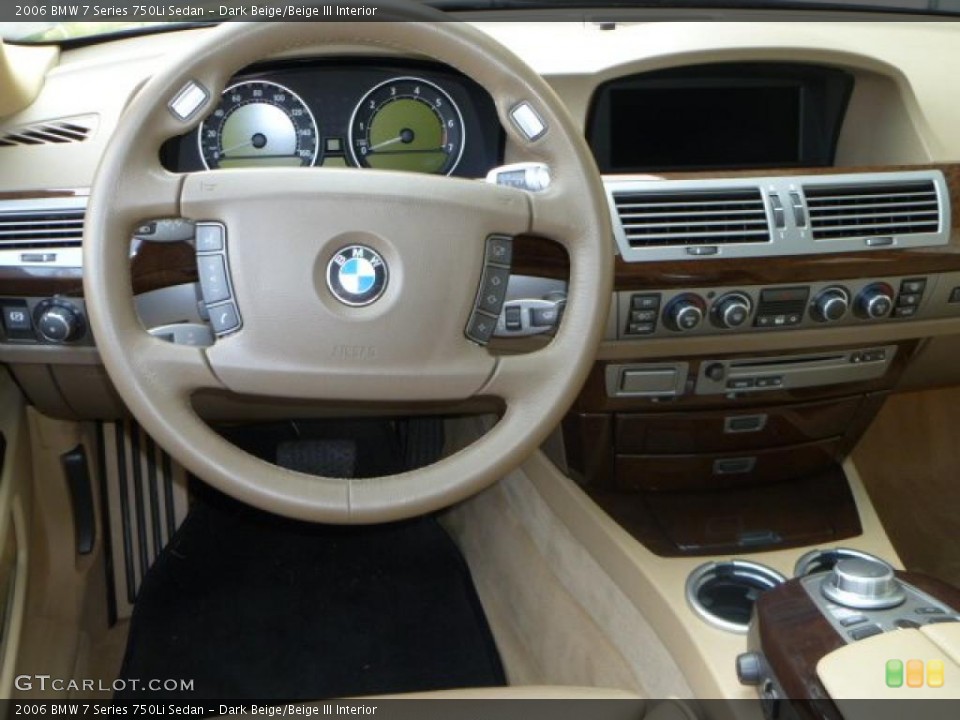 Dark Beige/Beige III Interior Dashboard for the 2006 BMW 7 Series 750Li Sedan #49814226
