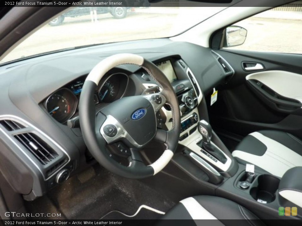 Arctic White Leather Interior Prime Interior for the 2012 Ford Focus Titanium 5-Door #49818309