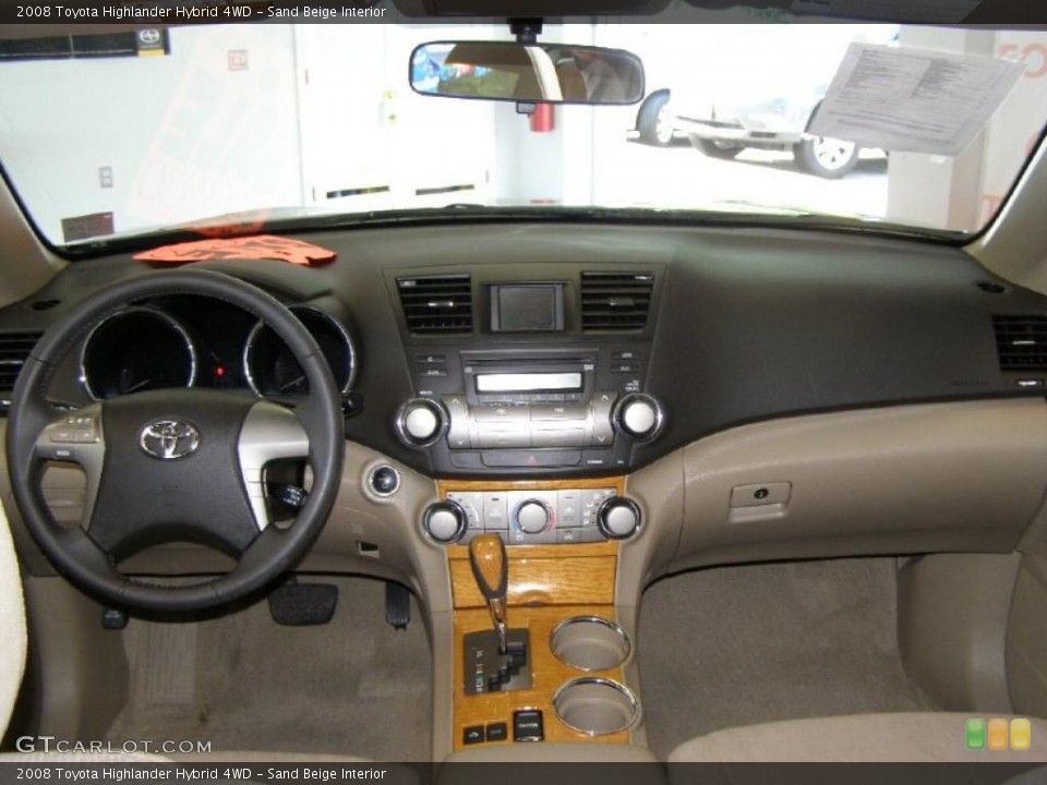 Sand Beige Interior Dashboard for the 2008 Toyota Highlander Hybrid 4WD #49833009