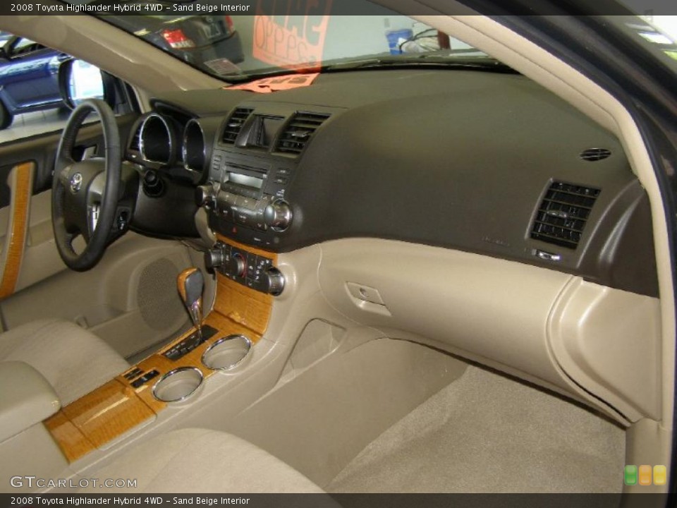 Sand Beige Interior Dashboard for the 2008 Toyota Highlander Hybrid 4WD #49833204
