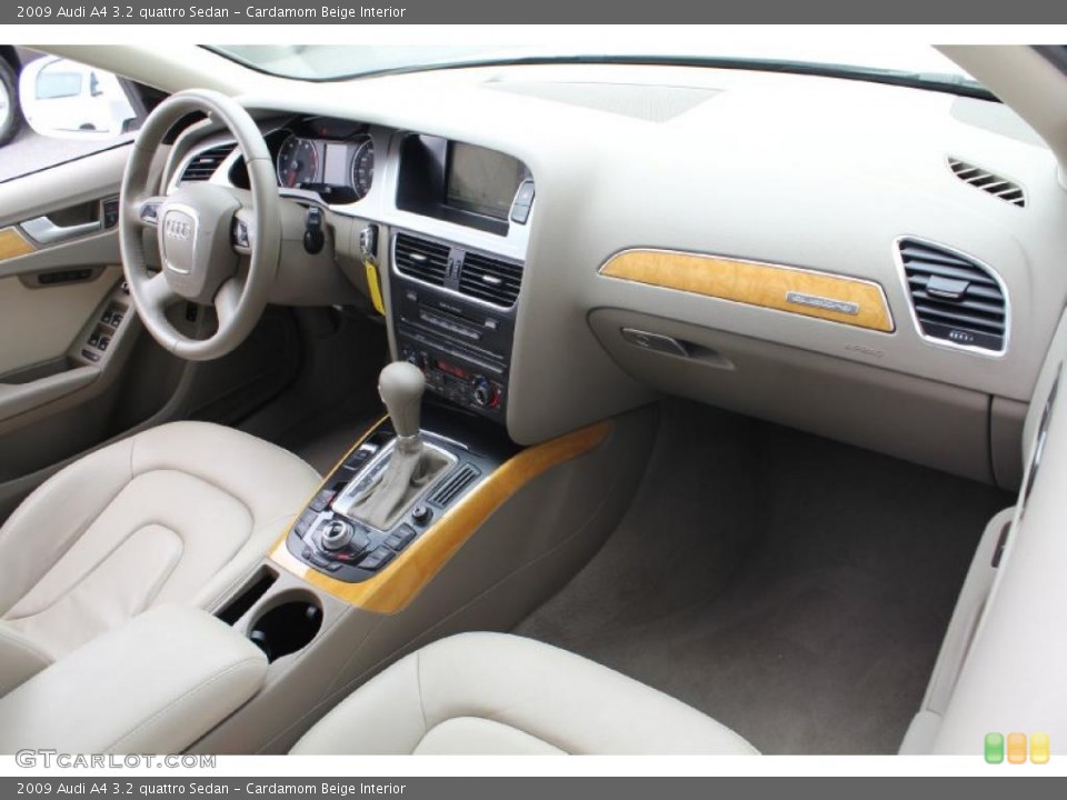 Cardamom Beige Interior Dashboard for the 2009 Audi A4 3.2 quattro Sedan #49840570