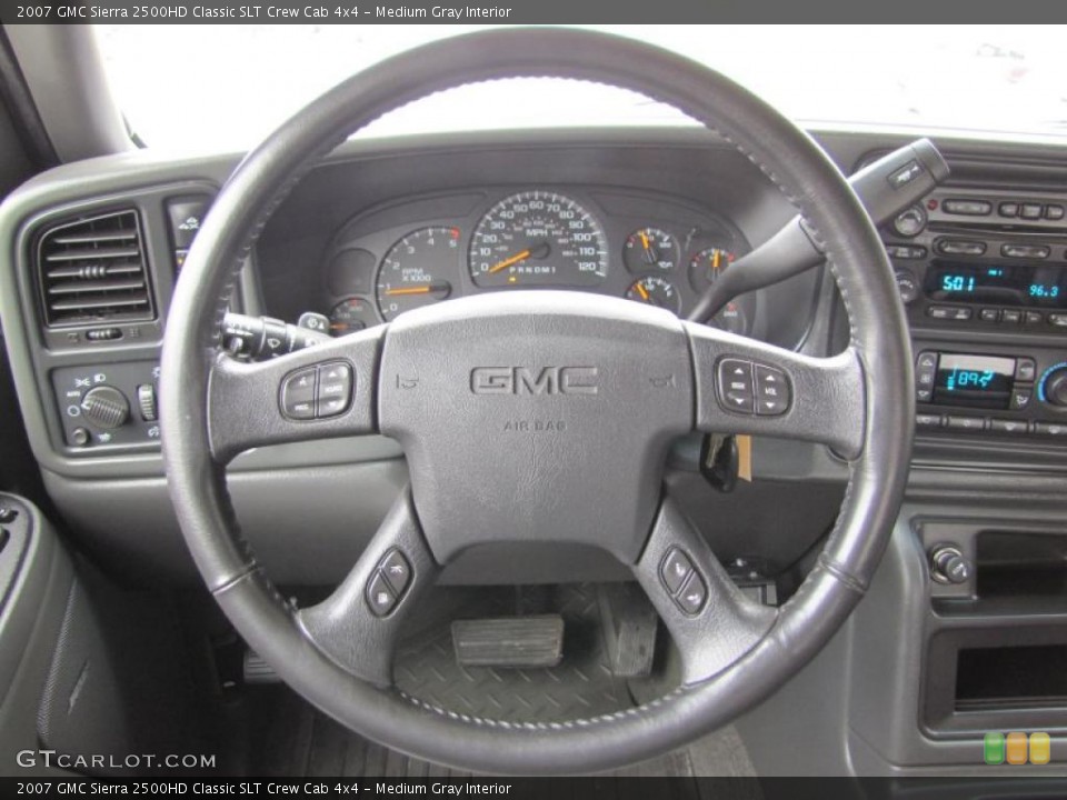 Medium Gray Interior Steering Wheel for the 2007 GMC Sierra 2500HD Classic SLT Crew Cab 4x4 #49846354