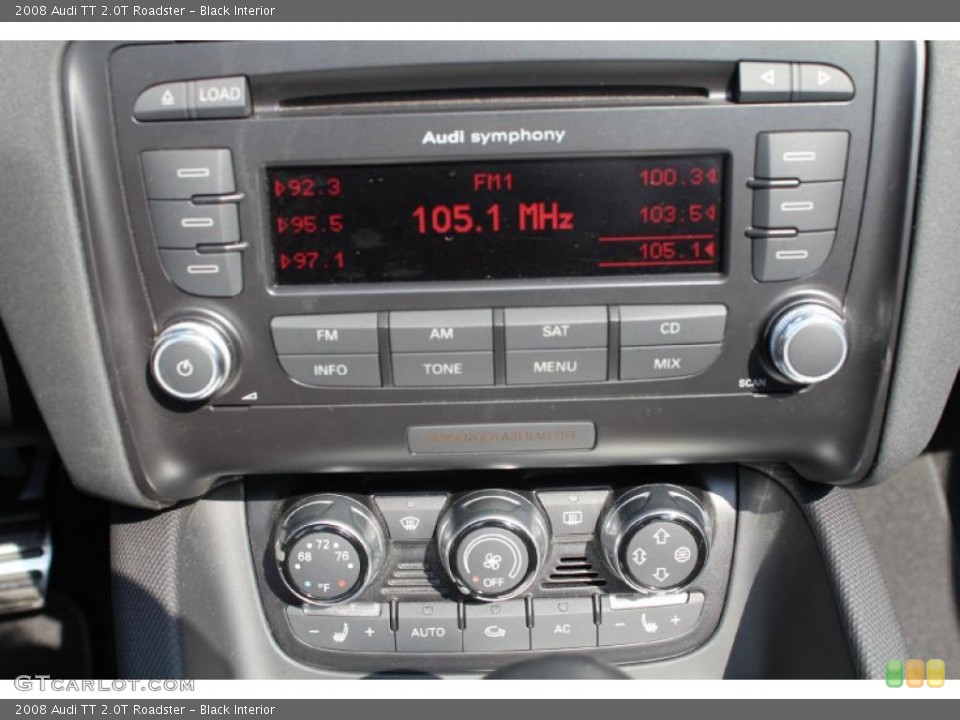 Black Interior Controls for the 2008 Audi TT 2.0T Roadster #49859726