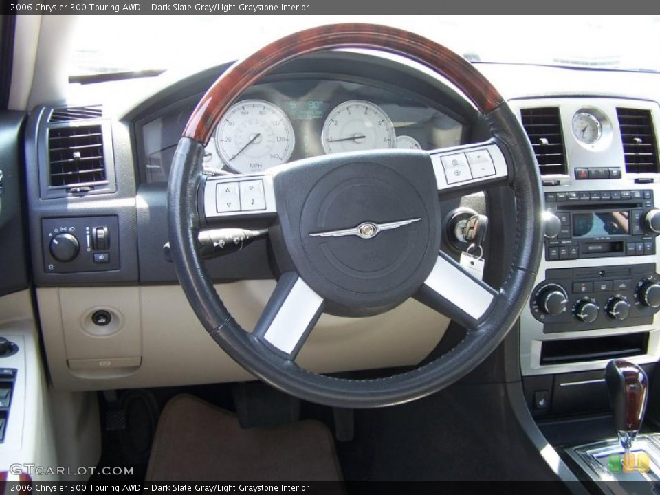 Dark Slate Gray/Light Graystone Interior Steering Wheel for the 2006 Chrysler 300 Touring AWD #49863836