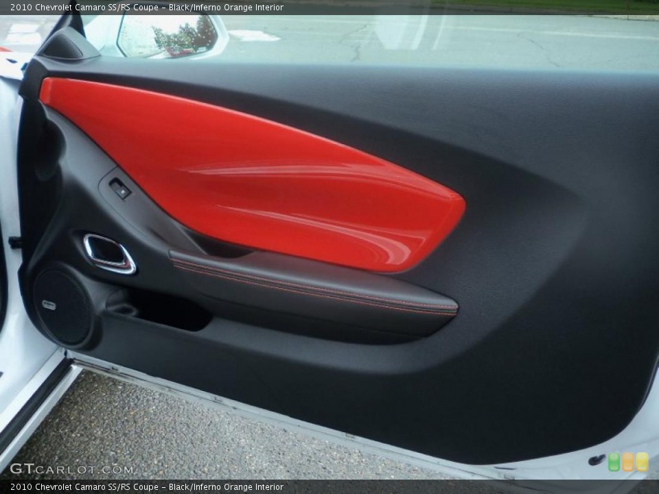 Black/Inferno Orange Interior Door Panel for the 2010 Chevrolet Camaro SS/RS Coupe #49865167