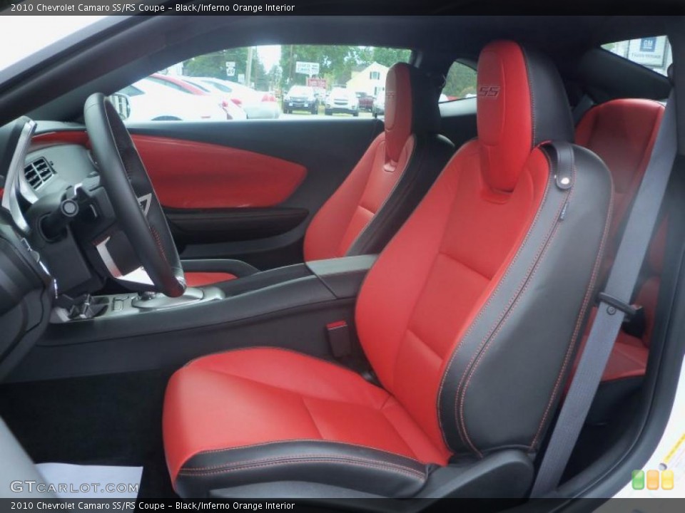 Black/Inferno Orange Interior Photo for the 2010 Chevrolet Camaro SS/RS Coupe #49865225