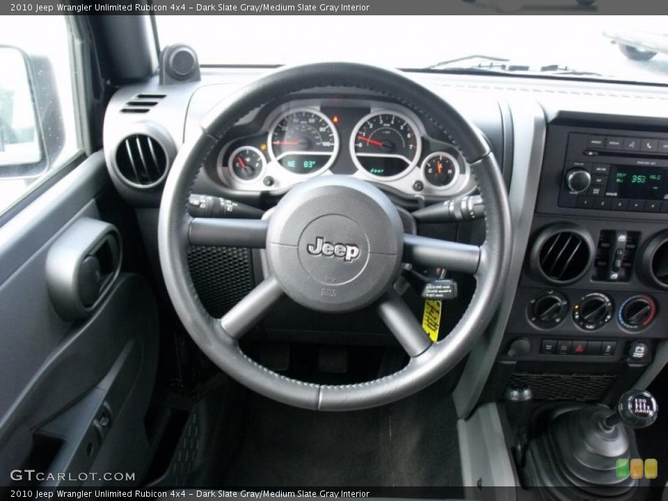Dark Slate Gray/Medium Slate Gray Interior Steering Wheel for the 2010 Jeep Wrangler Unlimited Rubicon 4x4 #49868549