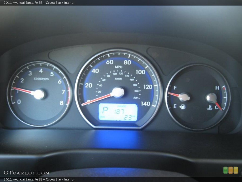 Cocoa Black Interior Gauges for the 2011 Hyundai Santa Fe SE #49870904