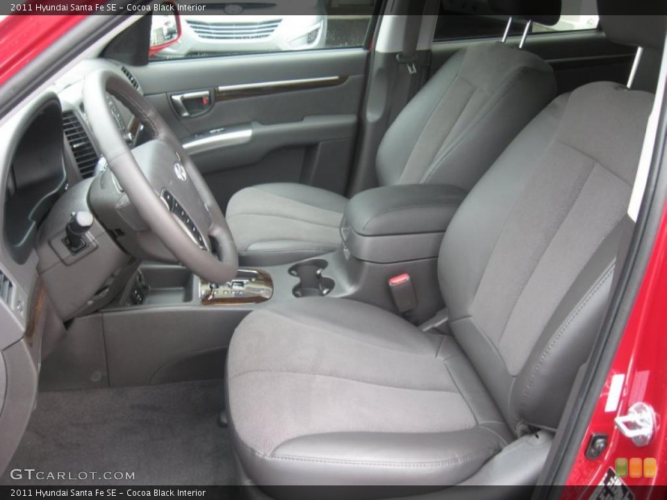 Cocoa Black Interior Photo for the 2011 Hyundai Santa Fe SE #49871978