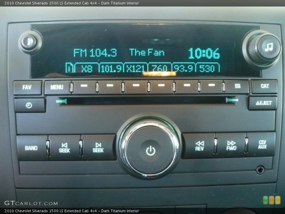 Dark Titanium Interior Controls for the 2010 Chevrolet Silverado 1500 LS Extended Cab 4x4 #49886129