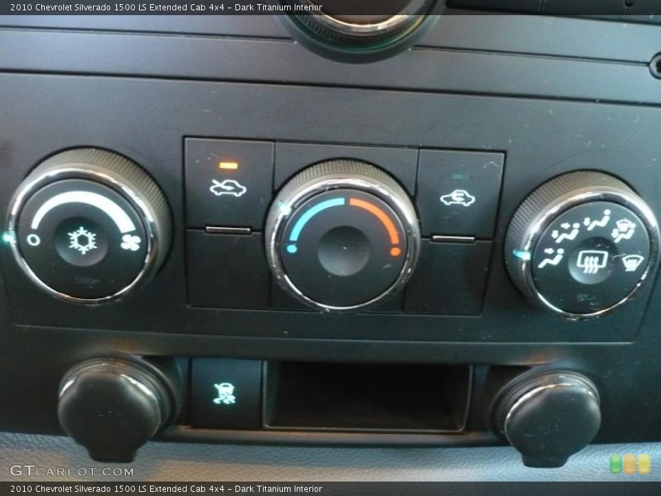 Dark Titanium Interior Controls for the 2010 Chevrolet Silverado 1500 LS Extended Cab 4x4 #49886144