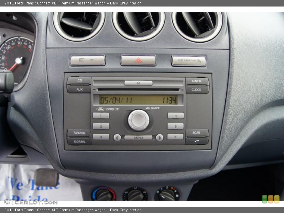 Dark Grey Interior Controls for the 2011 Ford Transit Connect XLT Premium Passenger Wagon #49893128