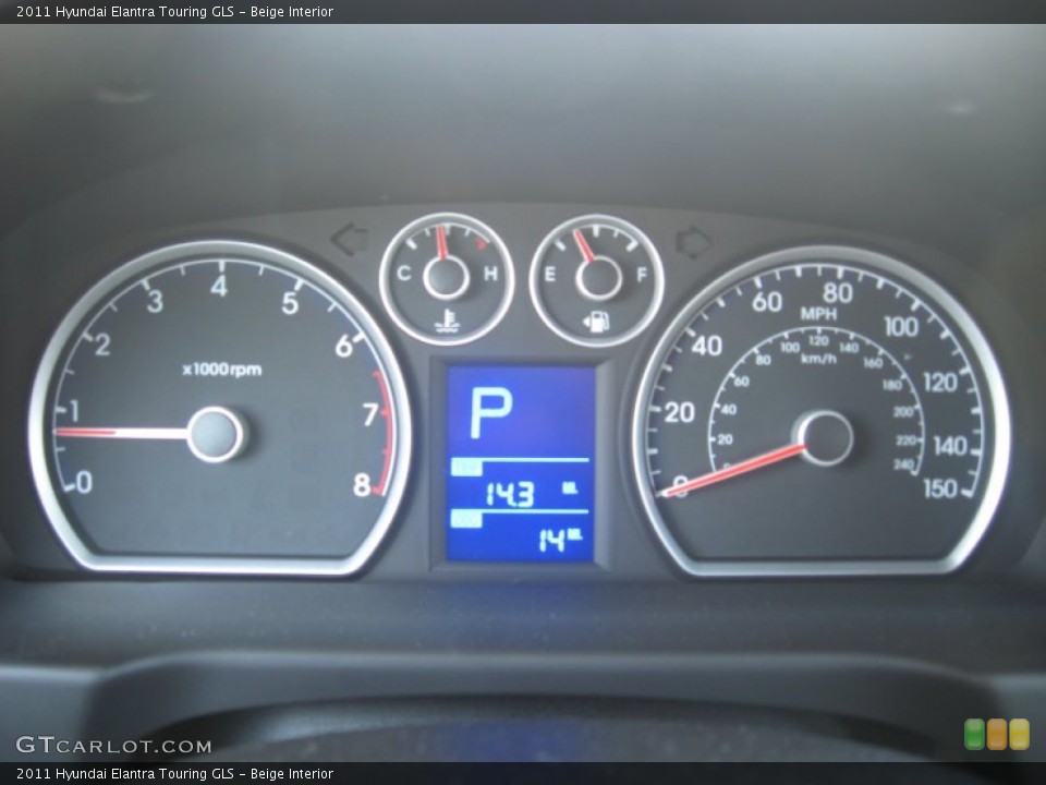 Beige Interior Gauges for the 2011 Hyundai Elantra Touring GLS #49909107