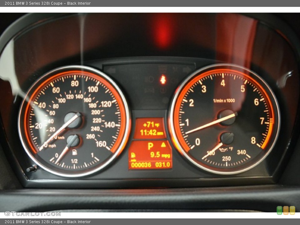 Black Interior Gauges for the 2011 BMW 3 Series 328i Coupe #49909713