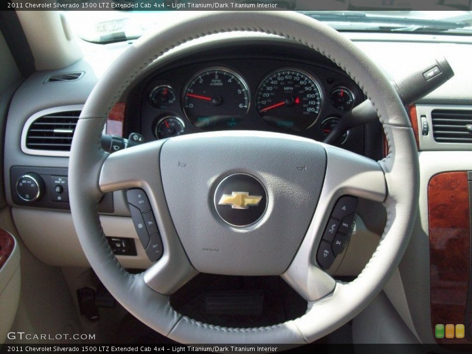 Light Titanium/Dark Titanium Interior Steering Wheel for the 2011 Chevrolet Silverado 1500 LTZ Extended Cab 4x4 #49914945