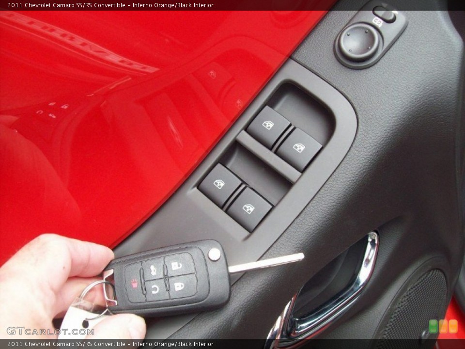 Inferno Orange/Black Interior Controls for the 2011 Chevrolet Camaro SS/RS Convertible #49915482