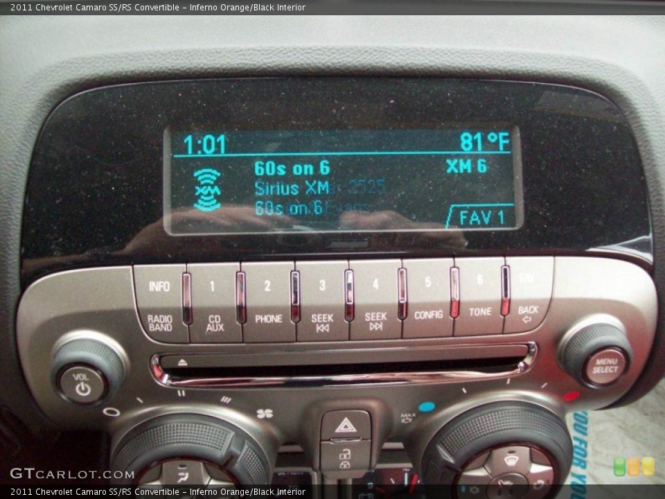 Inferno Orange/Black Interior Controls for the 2011 Chevrolet Camaro SS/RS Convertible #49915494