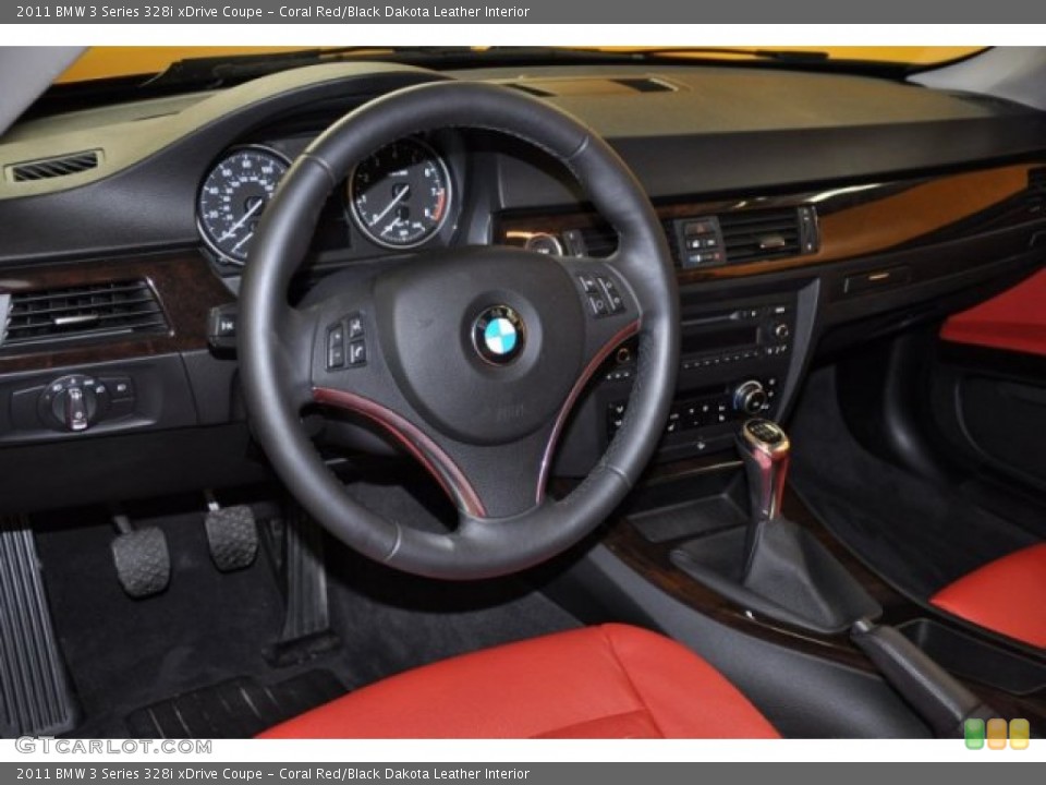 Coral Red/Black Dakota Leather Interior Dashboard for the 2011 BMW 3 Series 328i xDrive Coupe #49916346