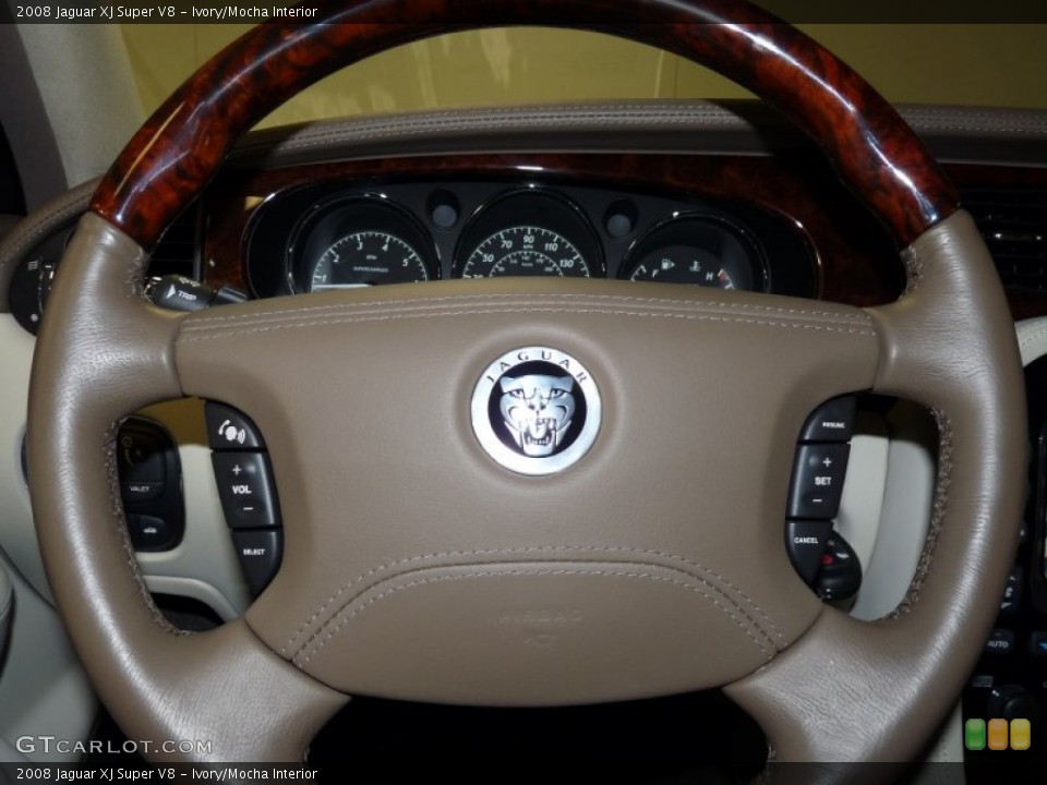 Ivory/Mocha Interior Steering Wheel for the 2008 Jaguar XJ Super V8 #49931448