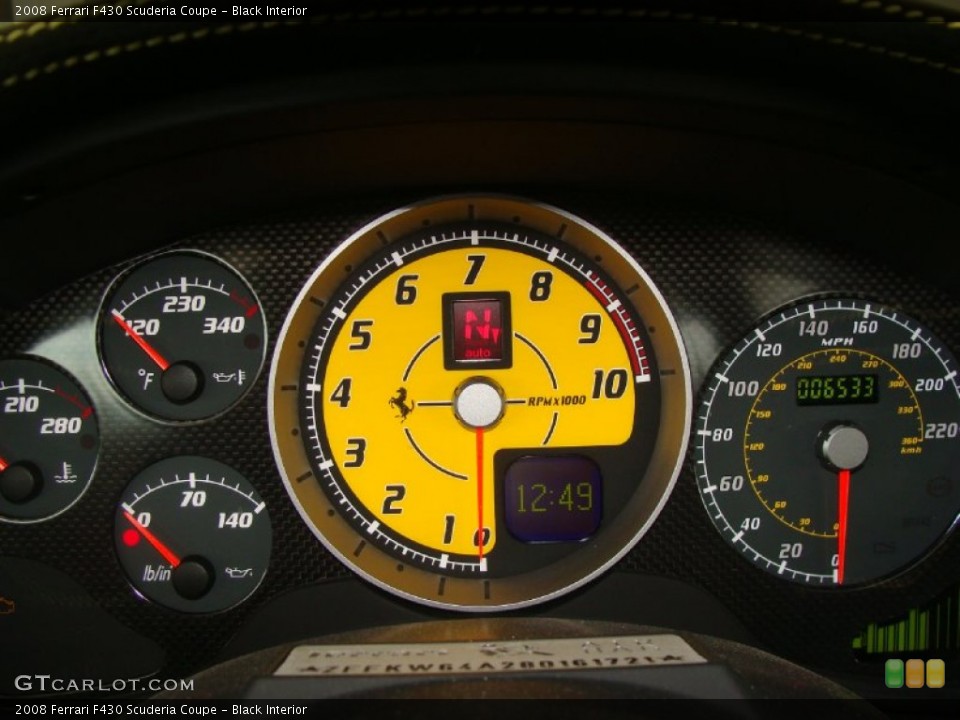 Black Interior Gauges for the 2008 Ferrari F430 Scuderia Coupe #49935699