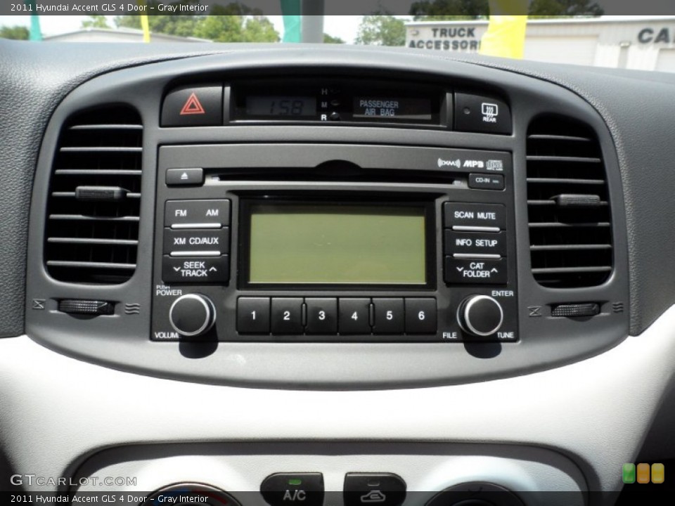 Gray Interior Controls for the 2011 Hyundai Accent GLS 4 Door #49948811