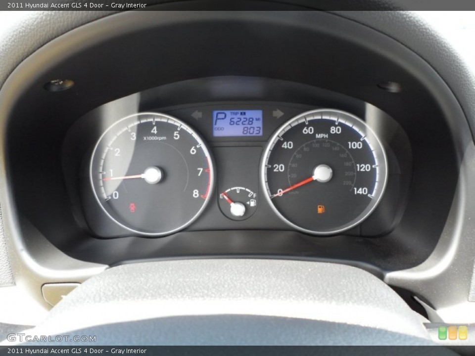 Gray Interior Gauges for the 2011 Hyundai Accent GLS 4 Door #49948847