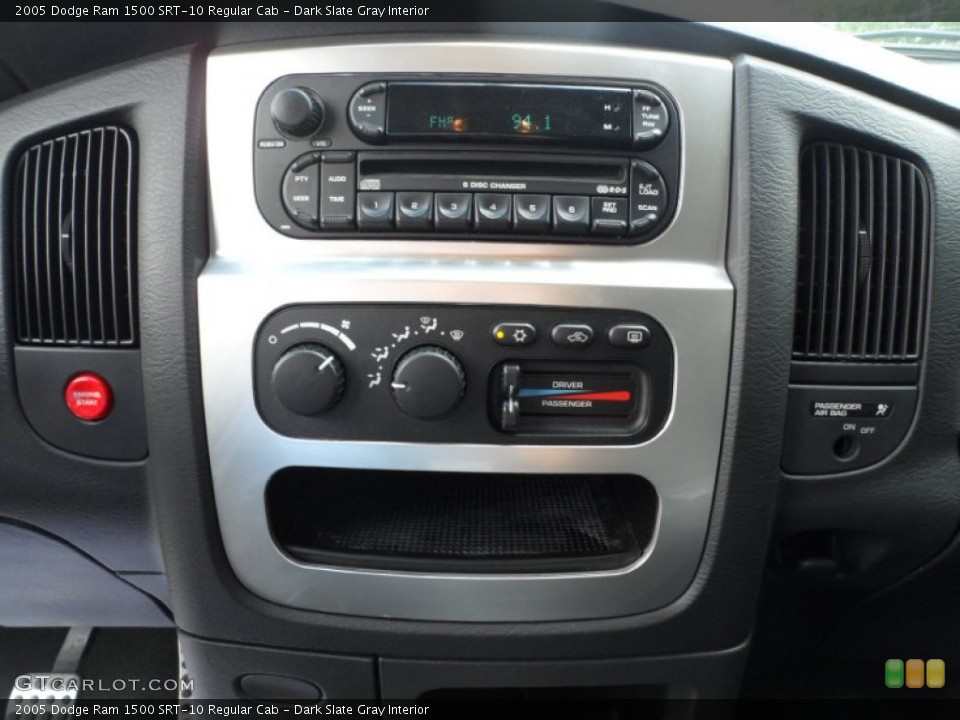 Dark Slate Gray Interior Controls for the 2005 Dodge Ram 1500 SRT-10 Regular Cab #49949759