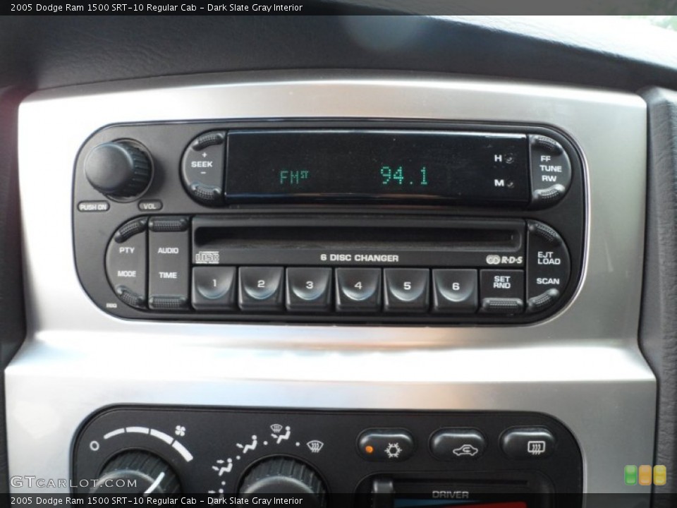 Dark Slate Gray Interior Controls for the 2005 Dodge Ram 1500 SRT-10 Regular Cab #49949762