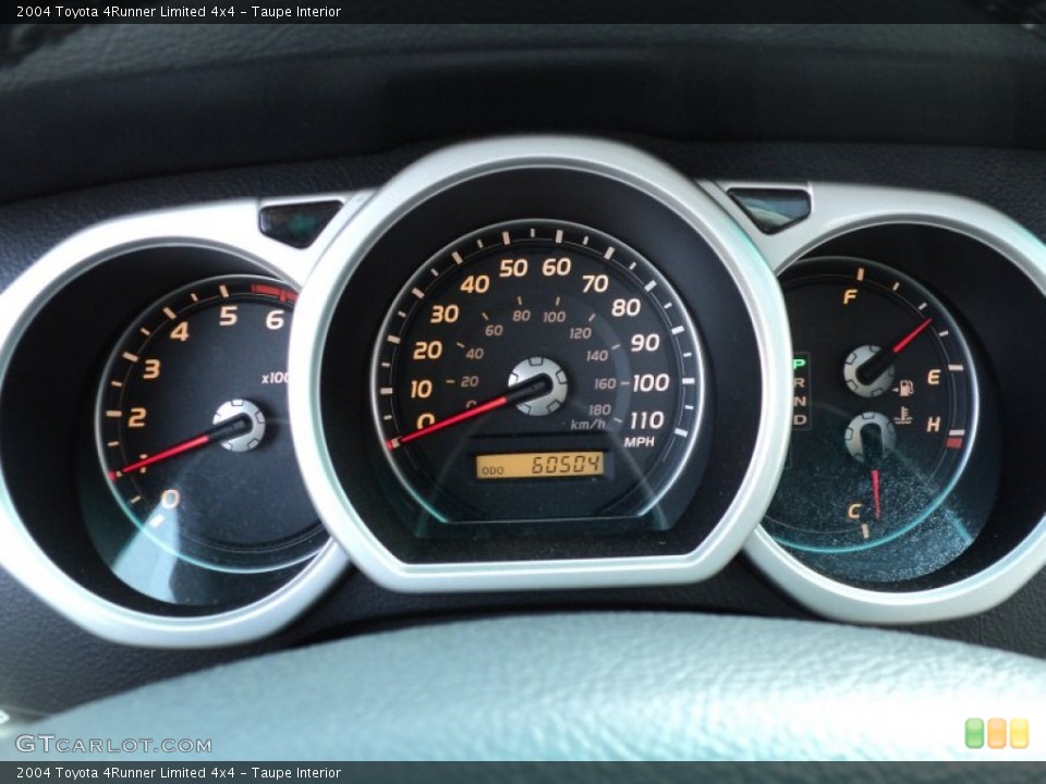 Taupe Interior Gauges for the 2004 Toyota 4Runner Limited 4x4 #49954574