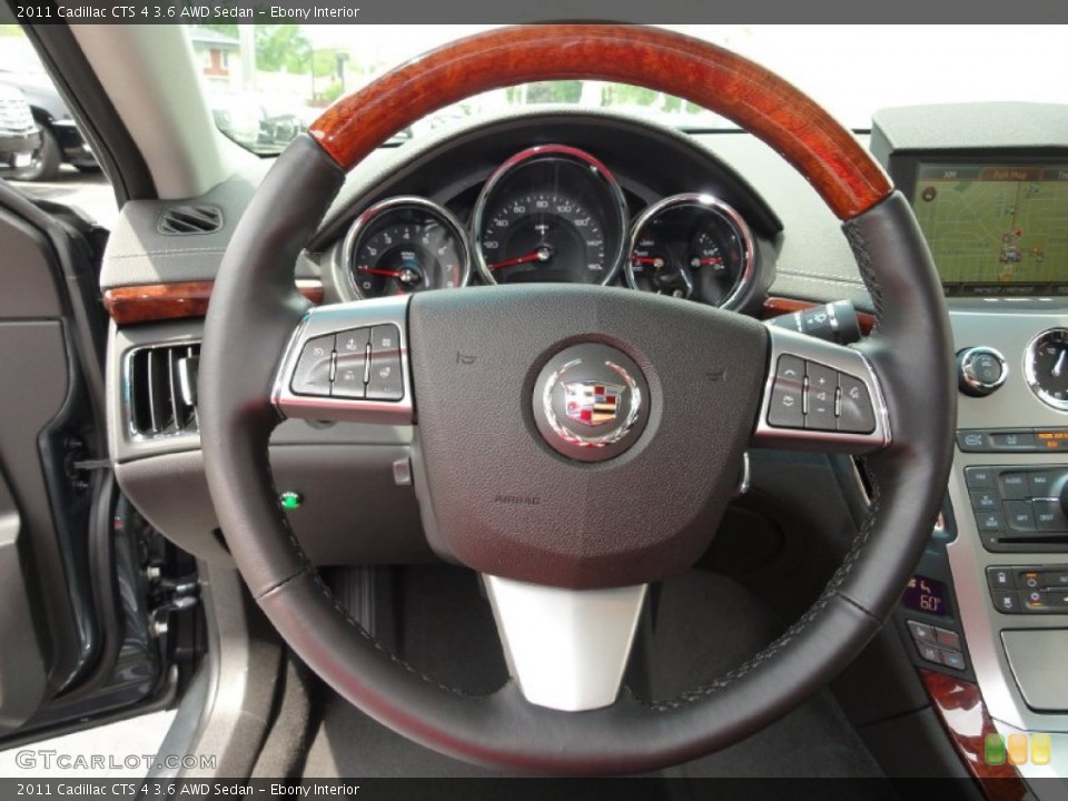 Ebony Interior Steering Wheel for the 2011 Cadillac CTS 4 3.6 AWD Sedan #49955528