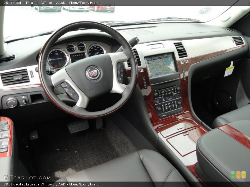 Ebony/Ebony Interior Dashboard for the 2011 Cadillac Escalade EXT Luxury AWD #49956122