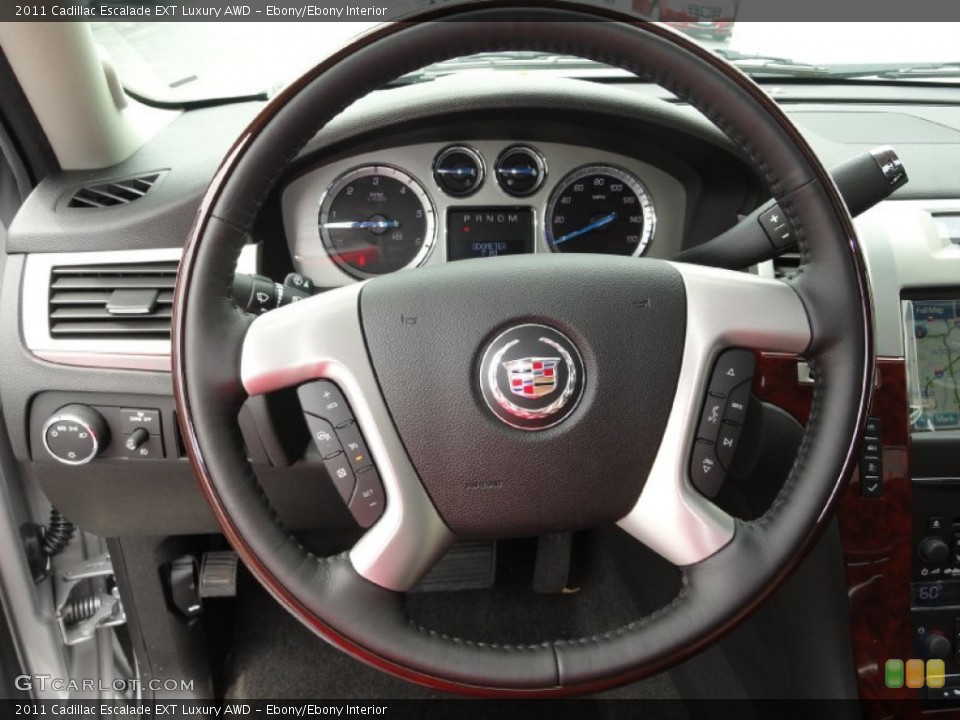 Ebony/Ebony Interior Steering Wheel for the 2011 Cadillac Escalade EXT Luxury AWD #49956194