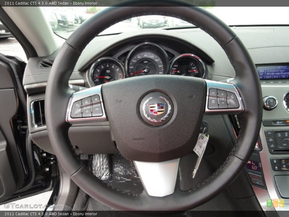Ebony Interior Steering Wheel for the 2011 Cadillac CTS 4 3.0 AWD Sedan #49956569