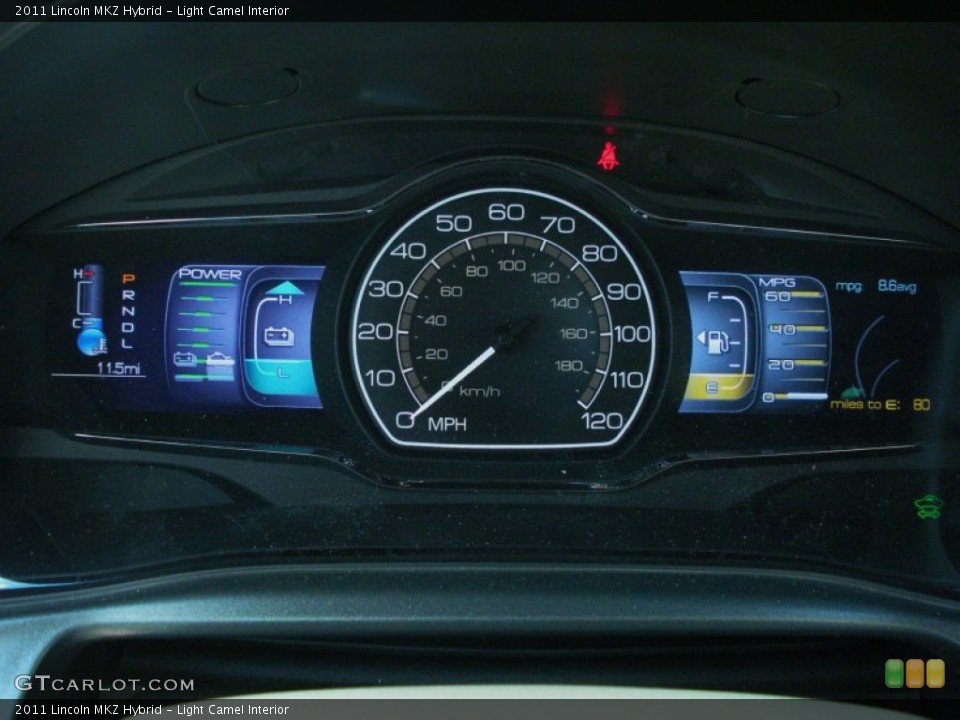 Light Camel Interior Gauges for the 2011 Lincoln MKZ Hybrid #49959797