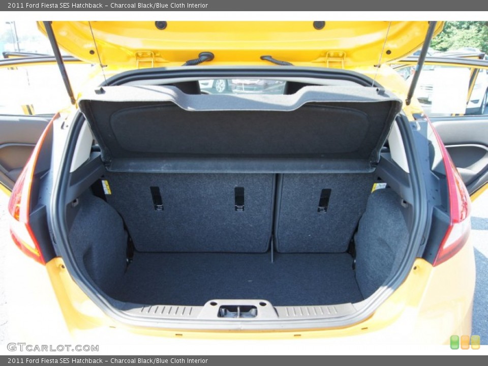 Charcoal Black/Blue Cloth Interior Trunk for the 2011 Ford Fiesta SES Hatchback #49968339