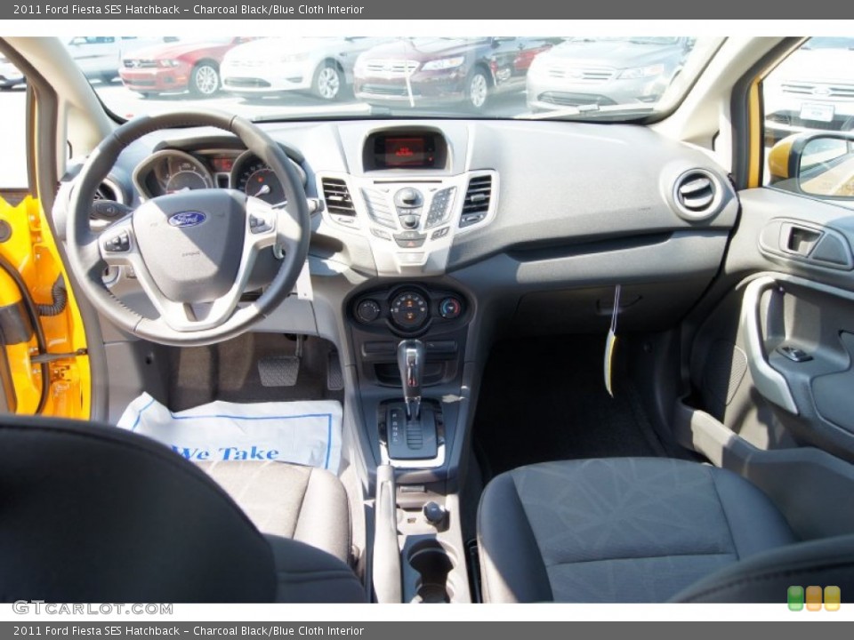 Charcoal Black/Blue Cloth Interior Dashboard for the 2011 Ford Fiesta SES Hatchback #49968462