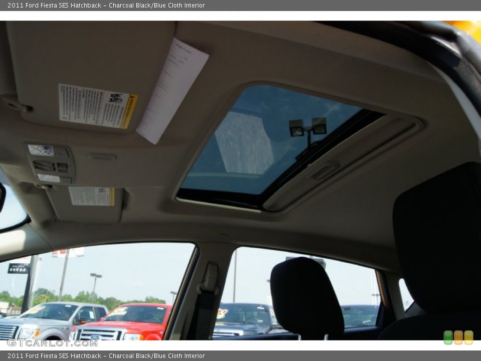 Charcoal Black/Blue Cloth Interior Sunroof for the 2011 Ford Fiesta SES Hatchback #49968504