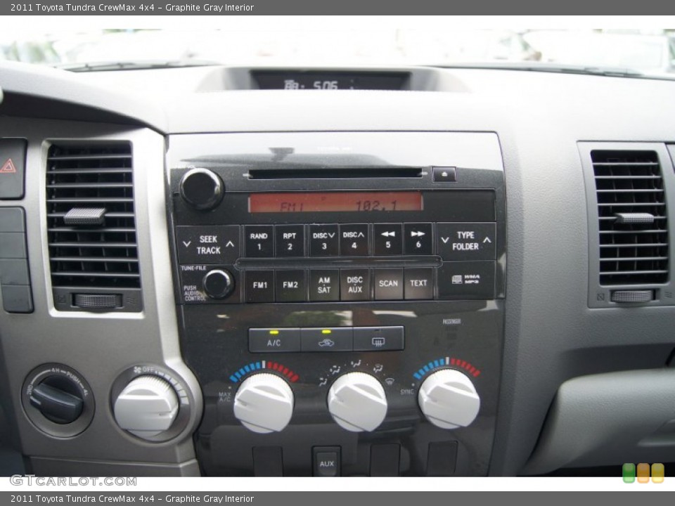 Graphite Gray Interior Controls for the 2011 Toyota Tundra CrewMax 4x4 #49969230